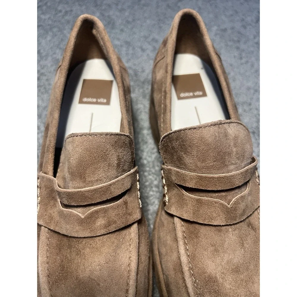 Dolce Vita Womens Yanni Suede Platform Penny Loafer Sz 8‎